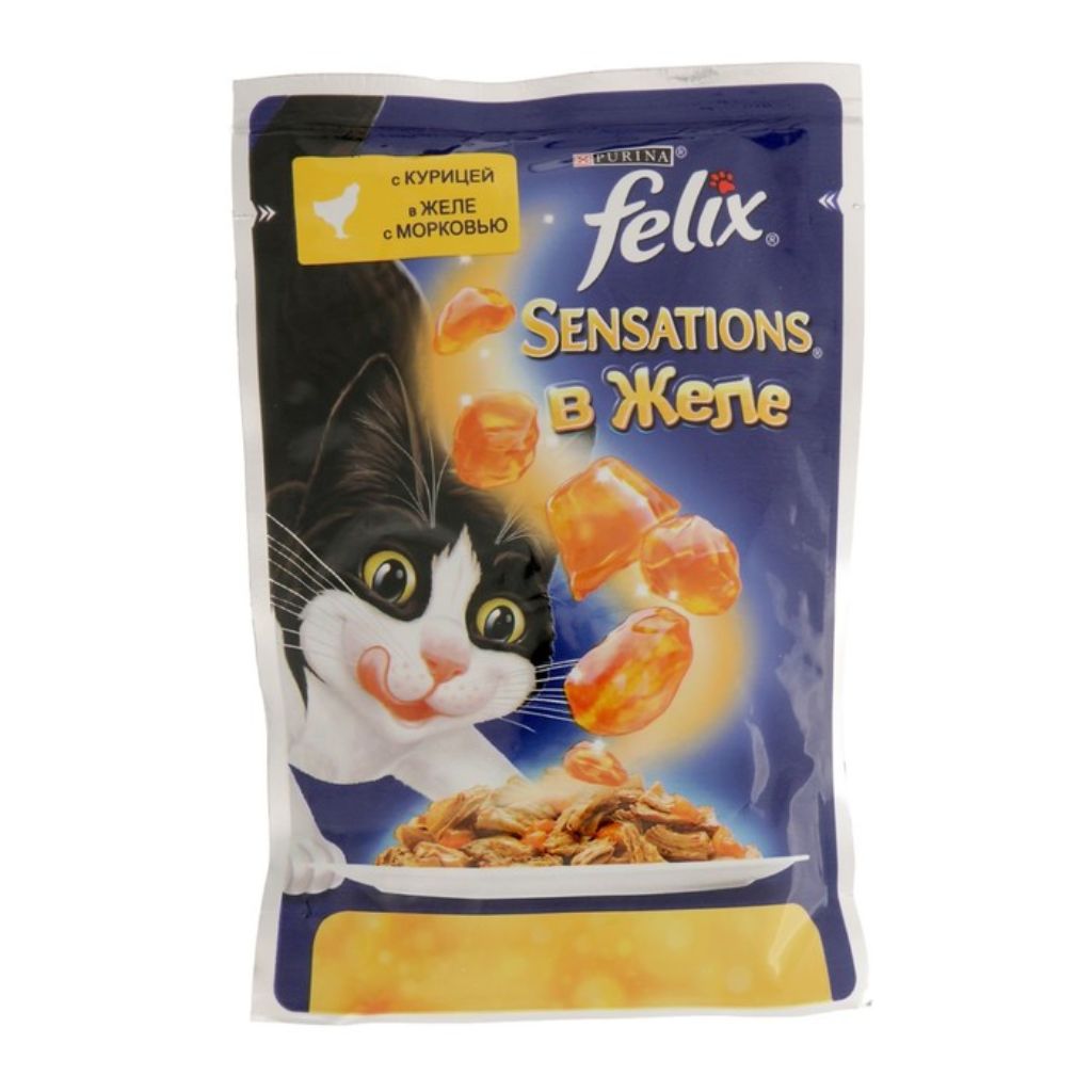 Купить мягкий корм для кошек. Корм Felix Sensations 85г.